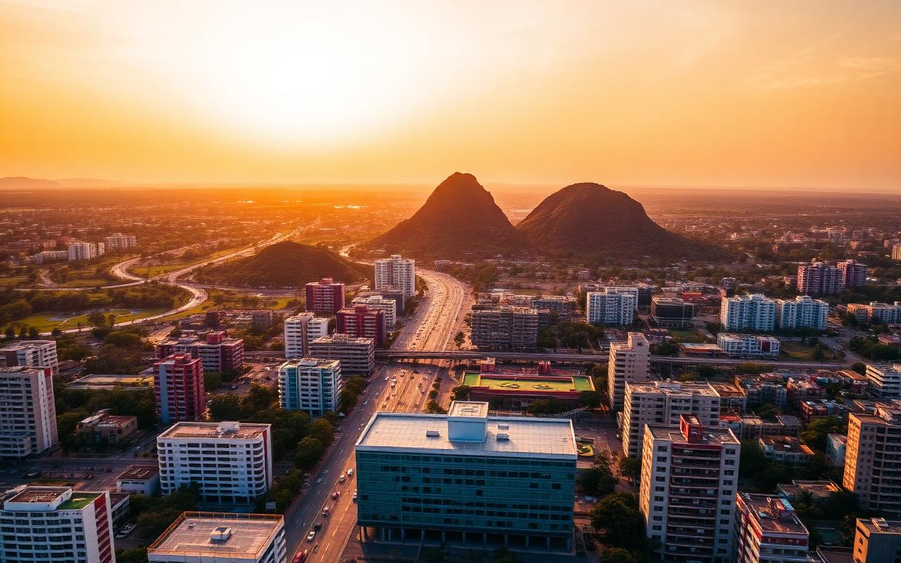 Abuja skyline at golden hour